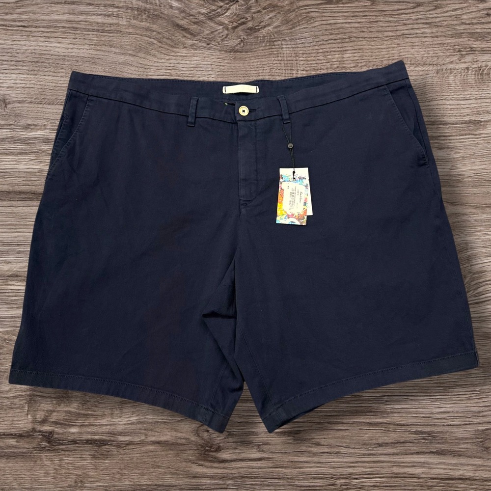 Robert Graham Golf Shorts Mens Size‎ 48 Navy Blue Chino Classic Fit Stretch New